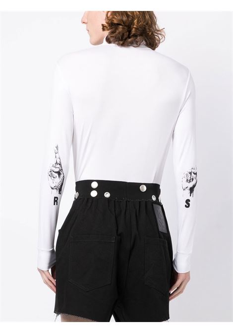 White hand-print long-sleeve T-shirt - men RAF SIMONS | 231M147190160010